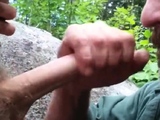 Older Man Sucks Young Cock Outdoors