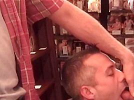 Hungry Gay Scene-4 Gay Cock Sucking Orgy At The Video Store