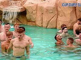 CumDumpSluts – Five studs gather for multiple turns on Flynn Fenix ass