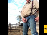 Farmer Daddy Caught Peeing Outdoors